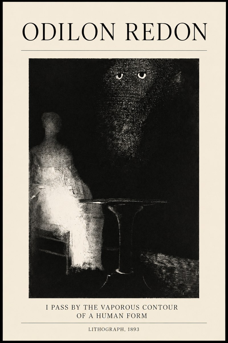 Odilon Redon I Pass by the Vaporous Contour of a Human Form No1 - Poszter