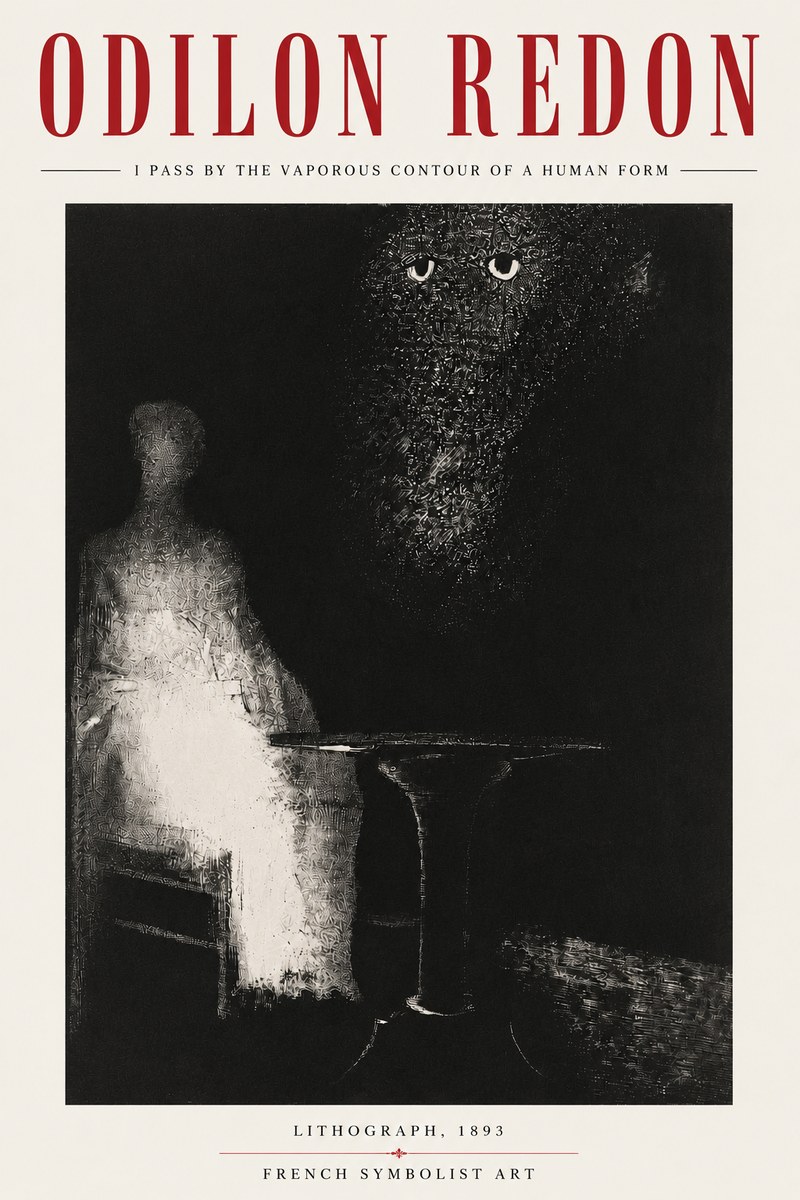 Odilon Redon I Pass by the Vaporous Contour of a Human Form No4 - Poszter