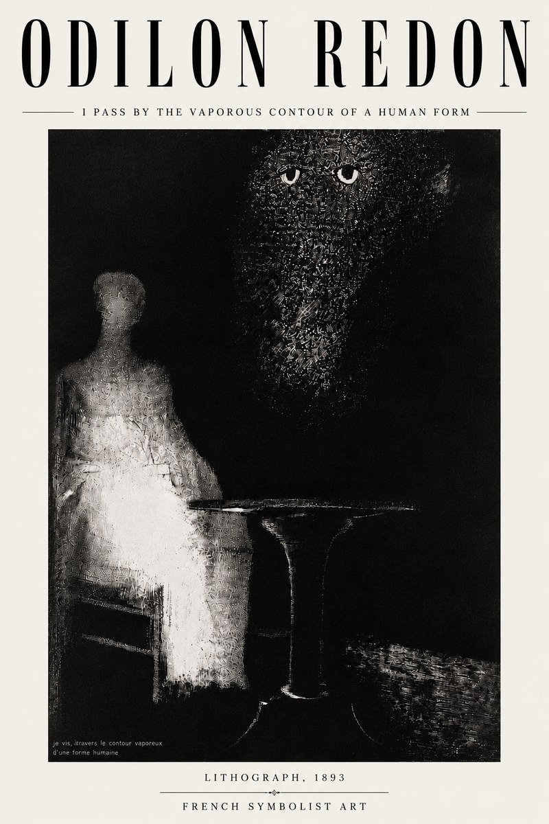 Odilon Redon I Pass by the Vaporous Contour of a Human Form No6 - Poszter