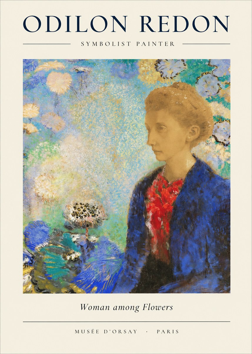 Odilon Redon Woman Among Flowers No1 - Poszter