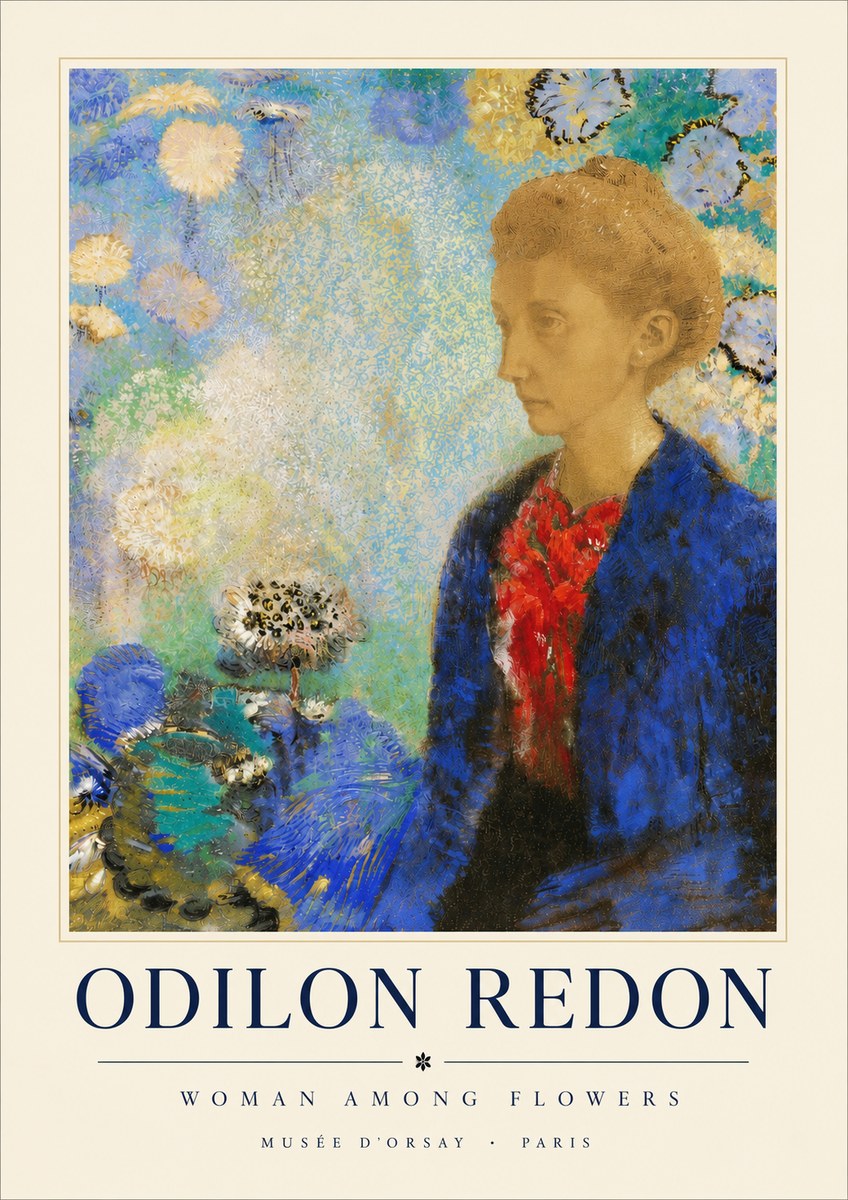 Odilon Redon Woman Among Flowers No4 - Poszter