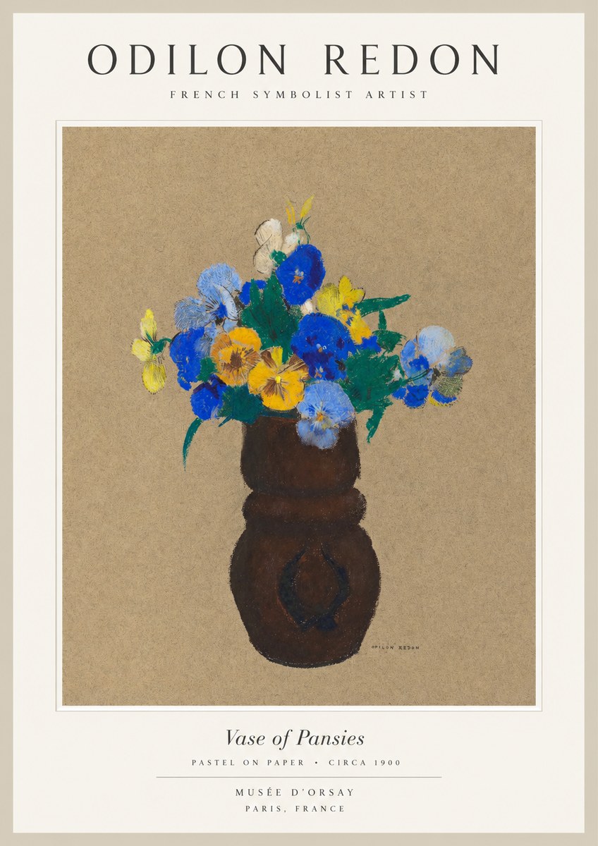 Odilon Redon Vase of Pansies No1 - Poszter