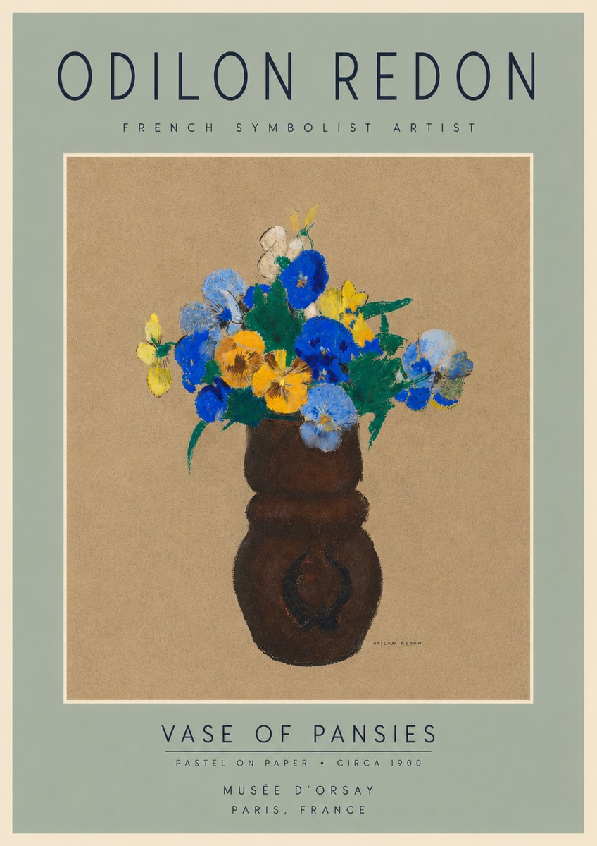 Odilon Redon Vase of Pansies No4 - Poszter