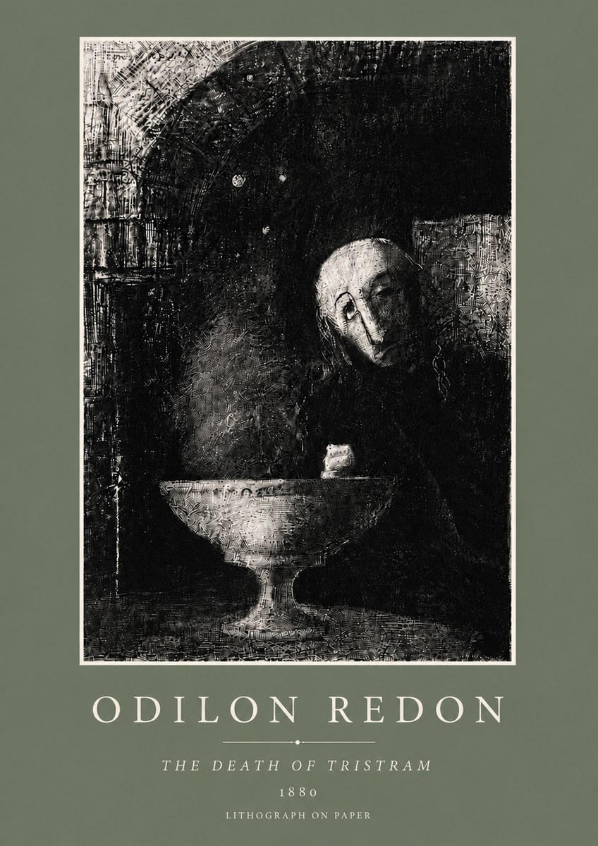 Odilon Redon The Death of Tristram No6 - Poszter