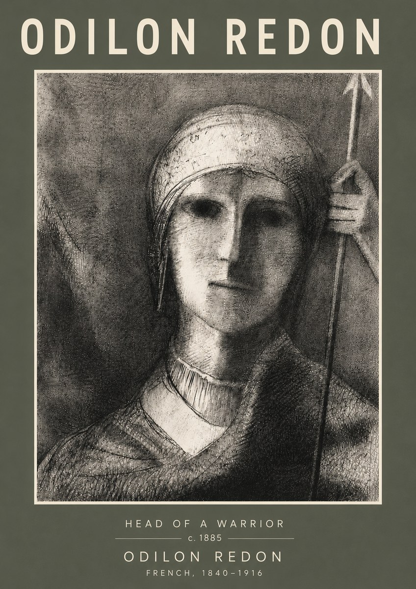 Odilon Redon Head of a Warrior No5 - Poszter