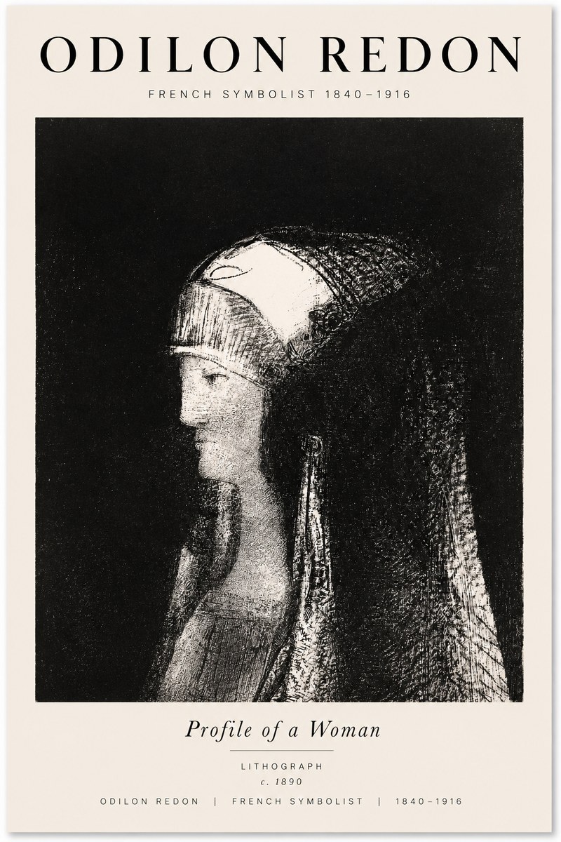 Odilon Redon Profile of a Woman No1 - Poszter