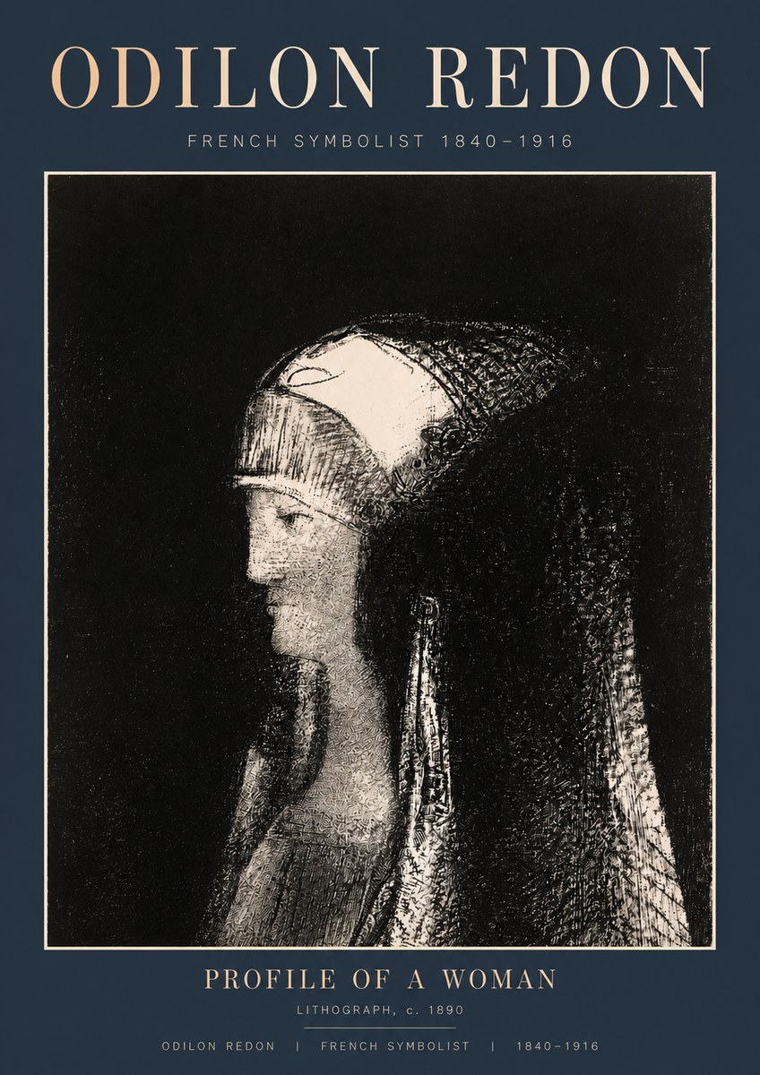 Odilon Redon Profile of a Woman No2 - Poszter