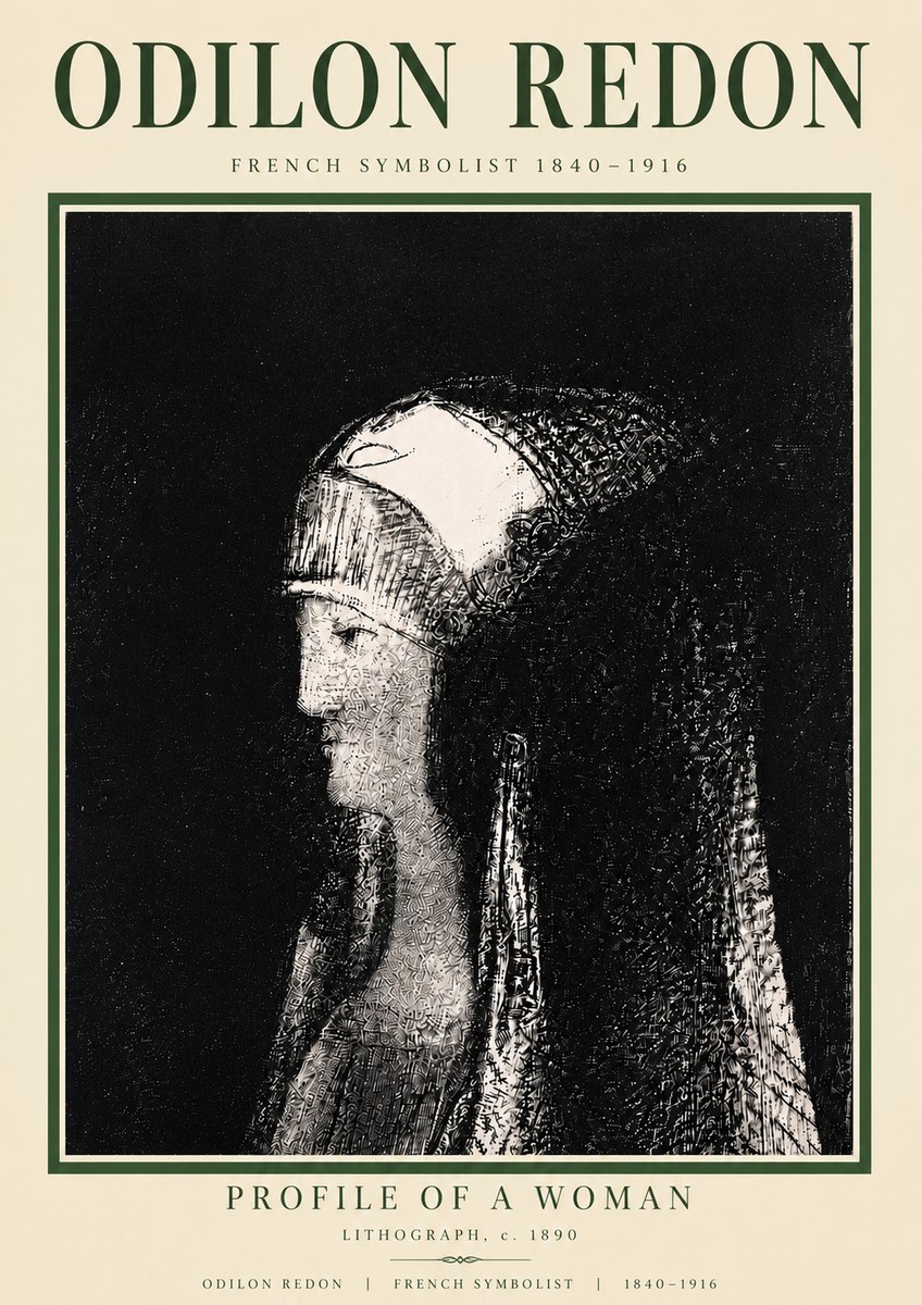 Odilon Redon Profile of a Woman No5 - Poszter