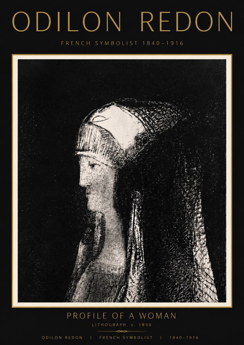 Odilon Redon Profile of a Woman No6 - Poszter