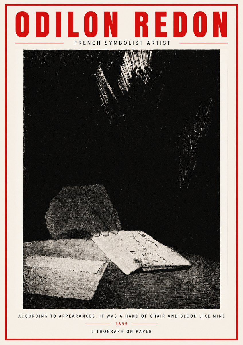 Odilon Redon According to Appearances, It Was a Hand of Chair and Blood Like Mine, No4 - Poszter
