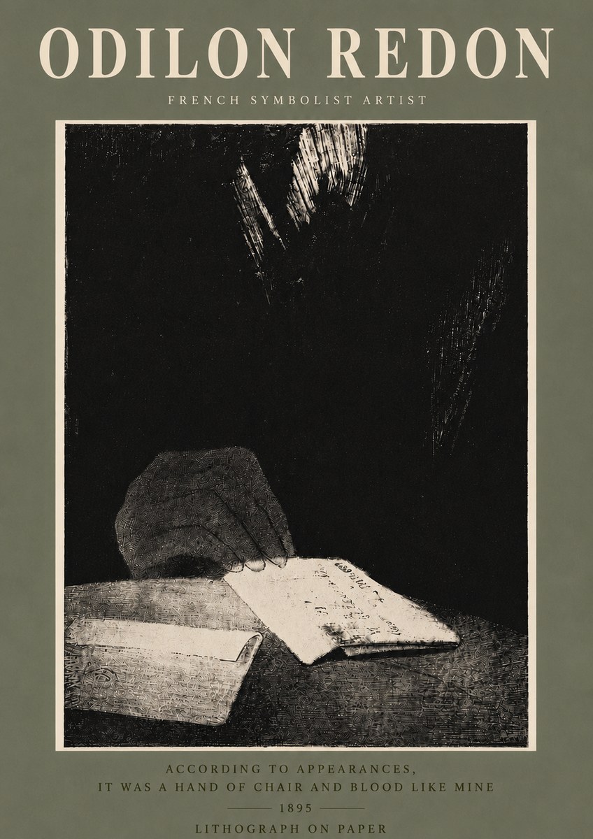 Odilon Redon According to Appearances, It Was a Hand of Chair and Blood Like Mine, No5 - Poszter