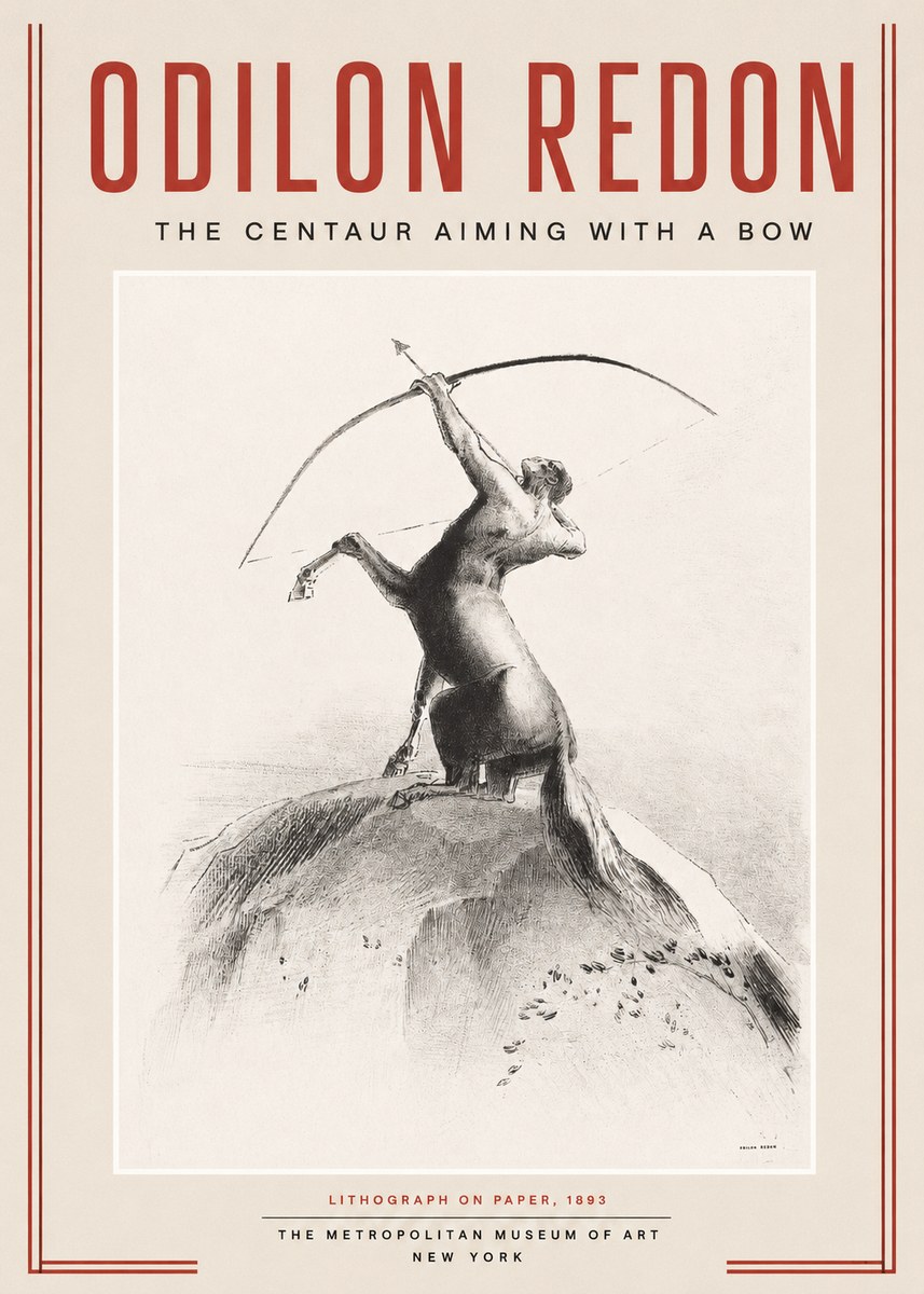 Odilon Redon The Centaur Aiming with a Bow No2 - Poszter