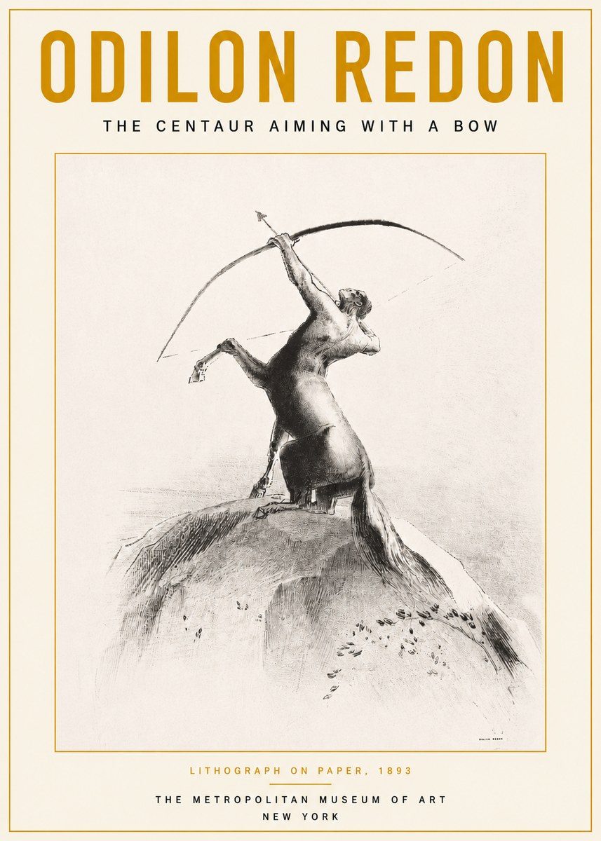 Odilon Redon The Centaur Aiming with a Bow No3 - Poszter