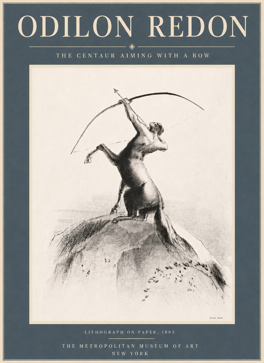 Odilon Redon The Centaur Aiming with a Bow No6 - Poszter