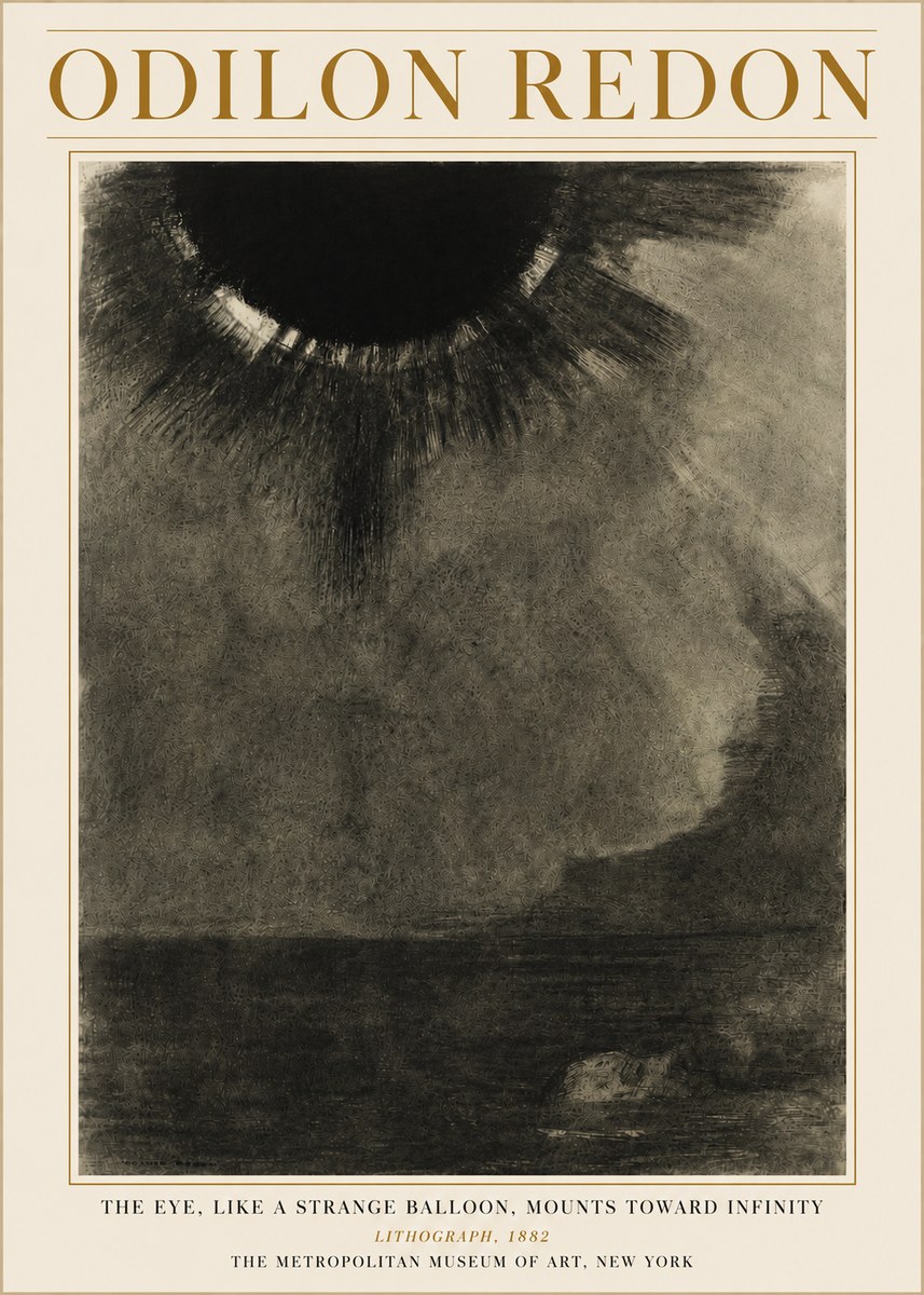 Odilon Redon The Eye, Like a Strange Balloon, Mounts Toward Infinity No6 - Poszter