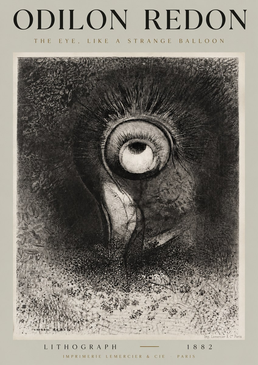 Odilon Redon The Eye, Like a Strange Balloon No2 - Poszter