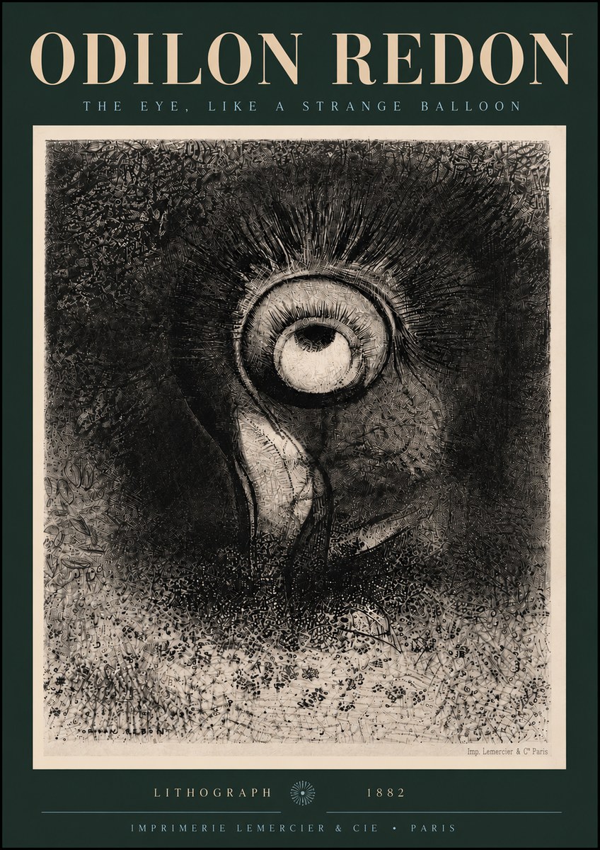 Odilon Redon The Eye, Like a Strange Balloon No5 - Poszter