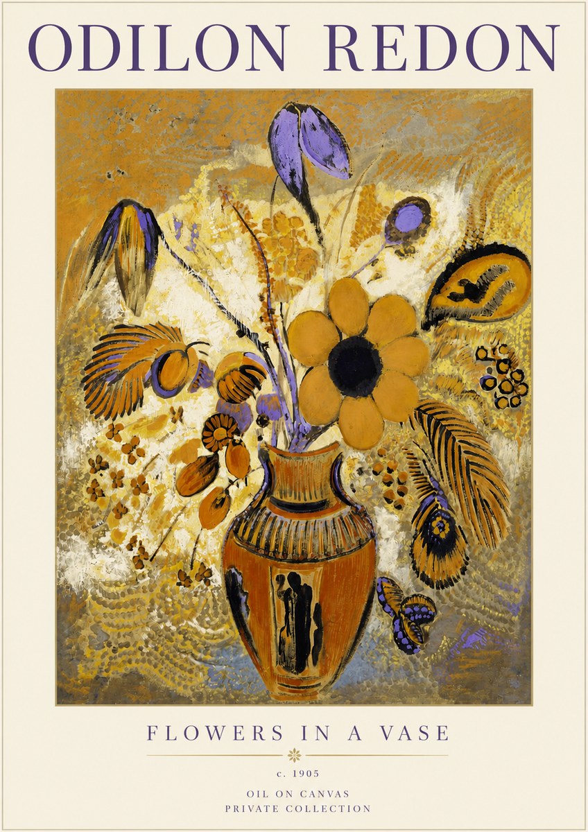 Odilon Redon Flowers in a Vase II No2 - Poszter