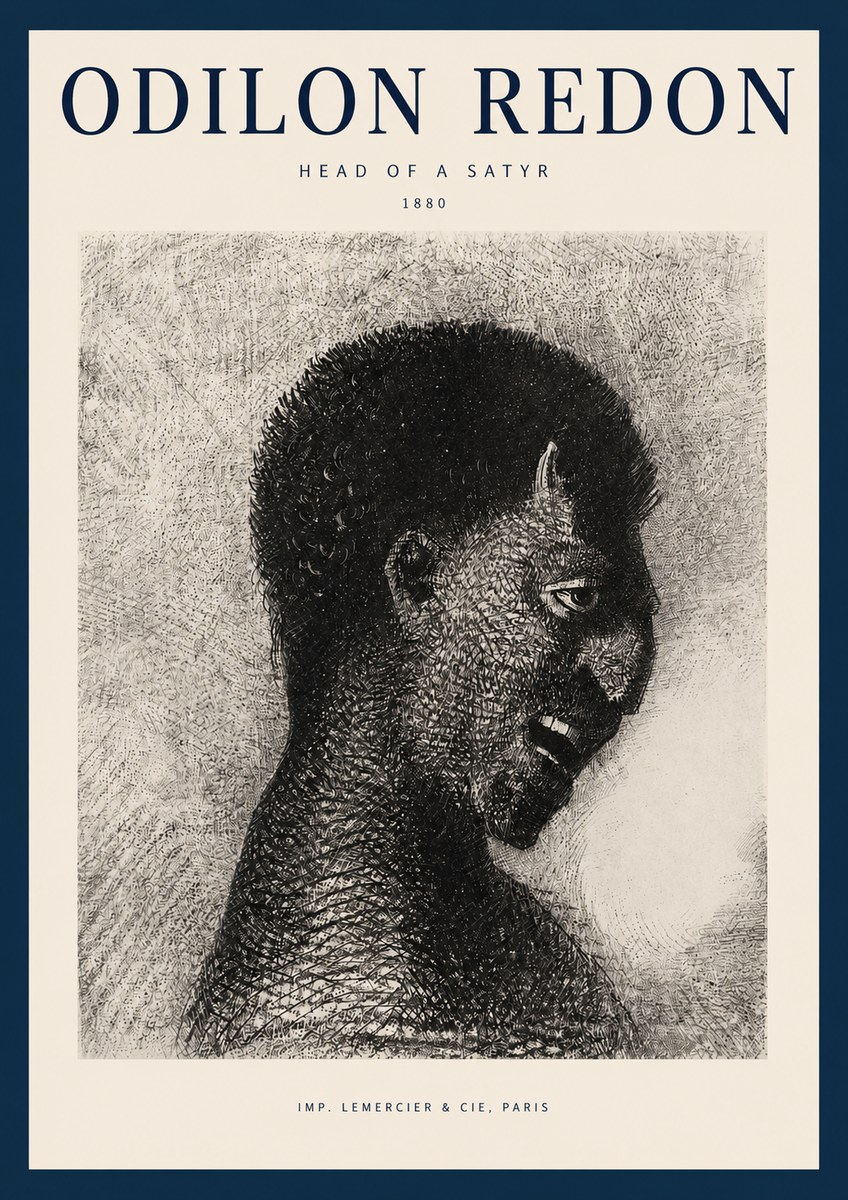 Odilon Redon Head of a Satyr No2 - Poszter