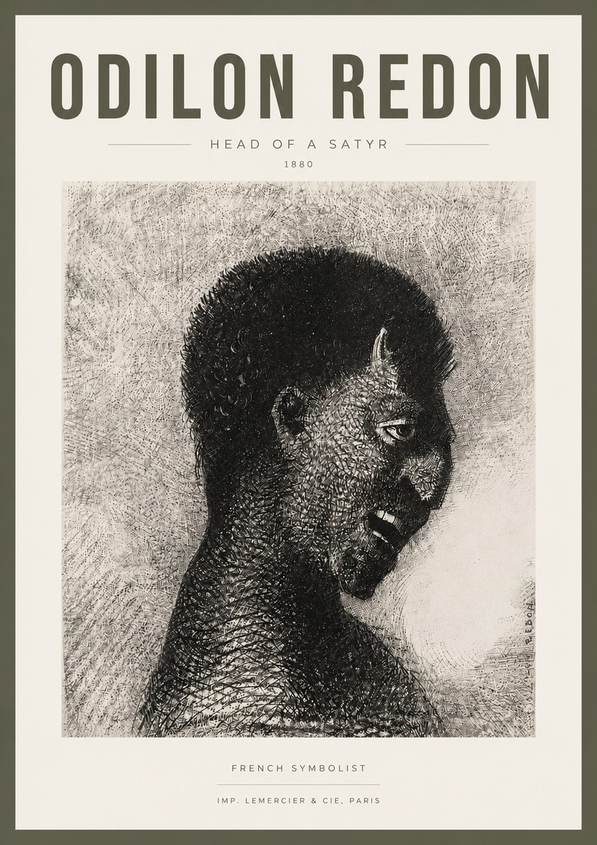 Odilon Redon Head of a Satyr No3 - Poszter