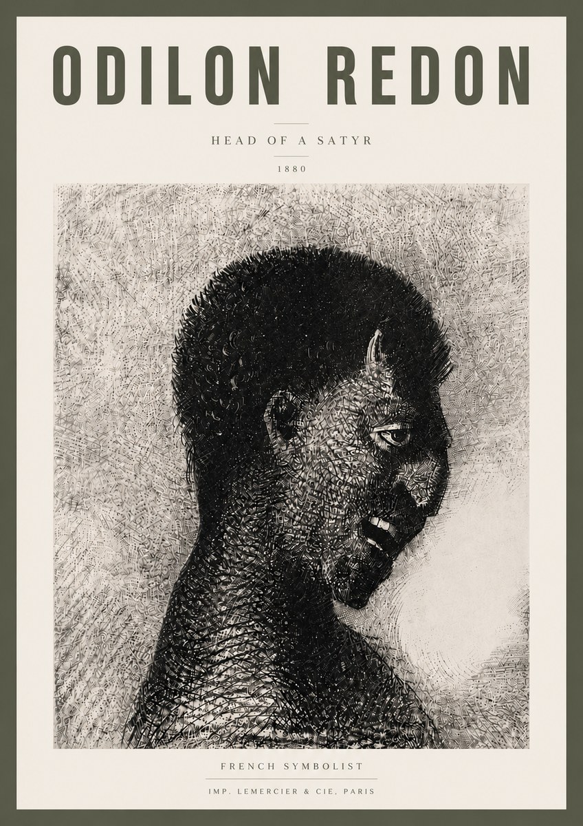 Odilon Redon Head of a Satyr No5 - Poszter