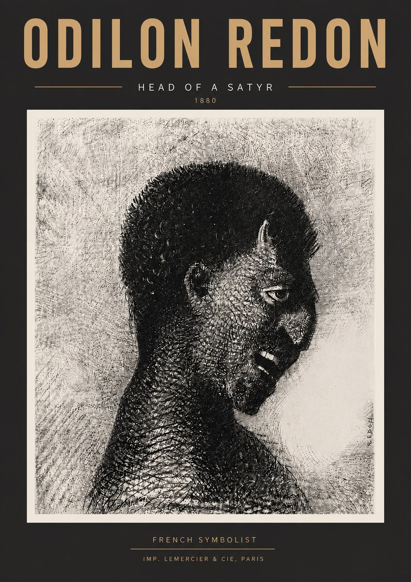 Odilon Redon Head of a Satyr No6 - Poszter
