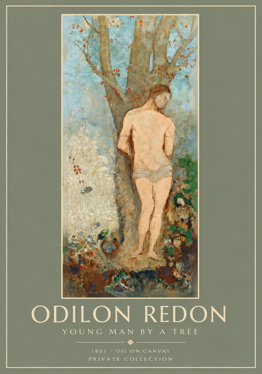 Odilon Redon Young Man by a Tree No3 - Poszter