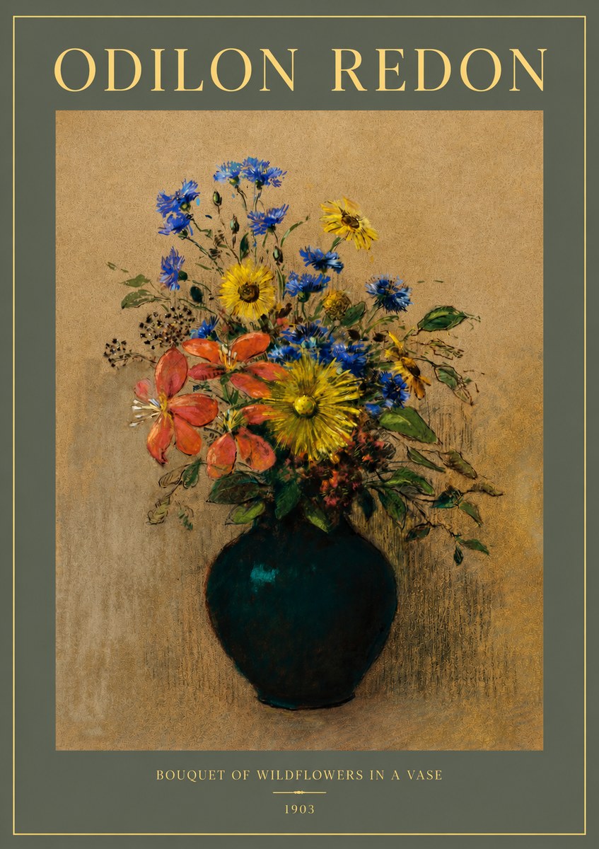 Odilon Redon Bouquet of Wildflowers in a Vase No2 - Poszter