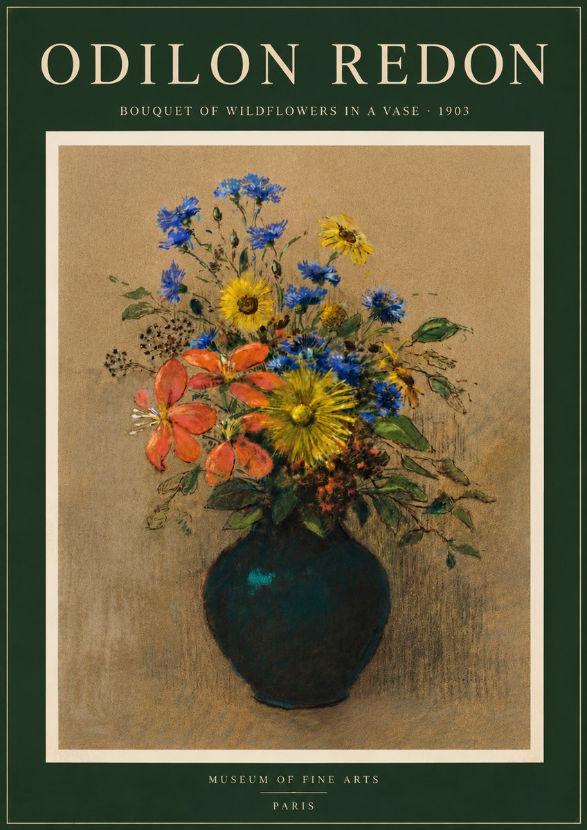Odilon Redon Bouquet of Wildflowers in a Vase No6 - Poszter