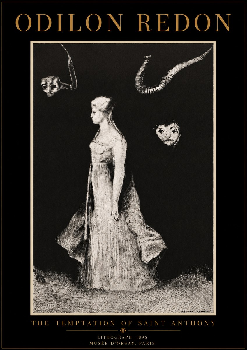 Odilon Redon The Temptation of Saint Anthony No6 - Poszter