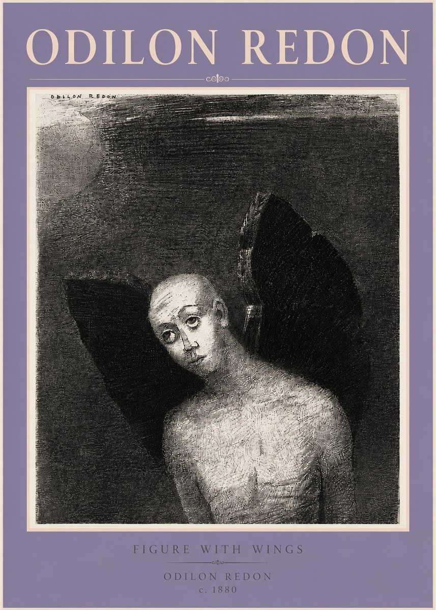 Odilon Redon Figure with Wings No3 - Poszter