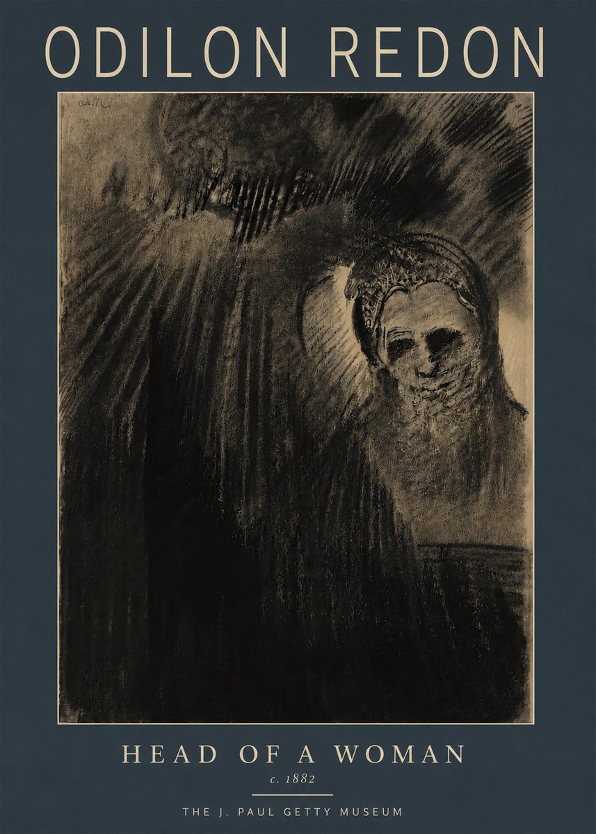Odilon Redon Head of a Woman No5 - Poszter
