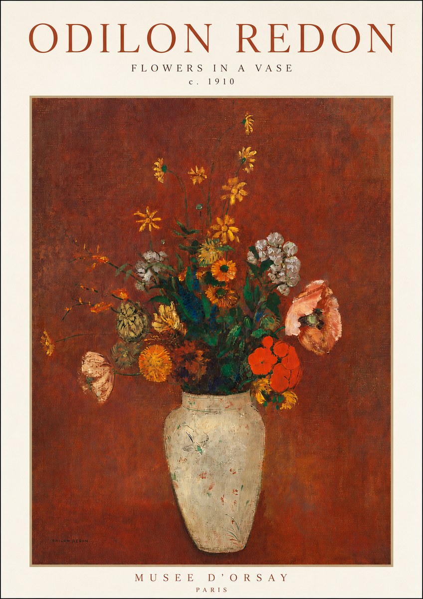 Odilon Redon Flowers in a Vase III No3 - Poszter