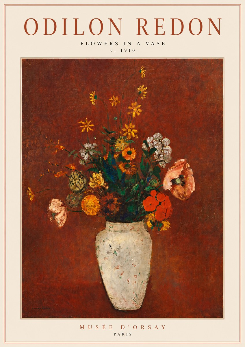 Odilon Redon Flowers in a Vase III No5 - Poszter