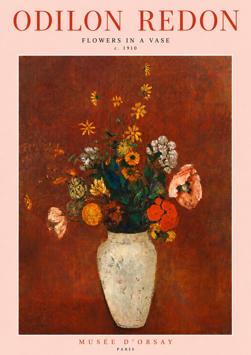 Odilon Redon Flowers in a Vase III No6 - Poszter