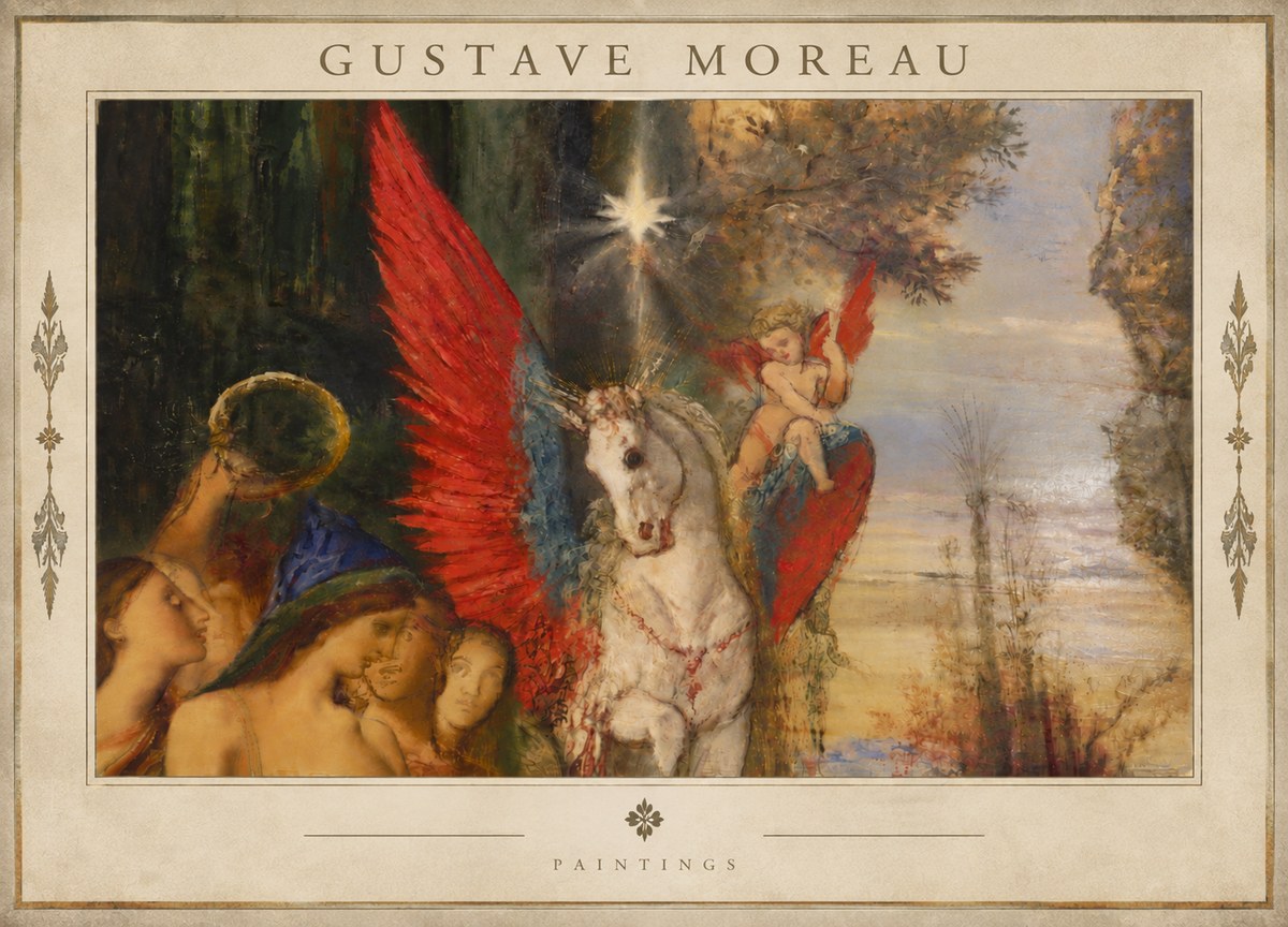 Gustave Moreau Pegasus No5 - Poszter