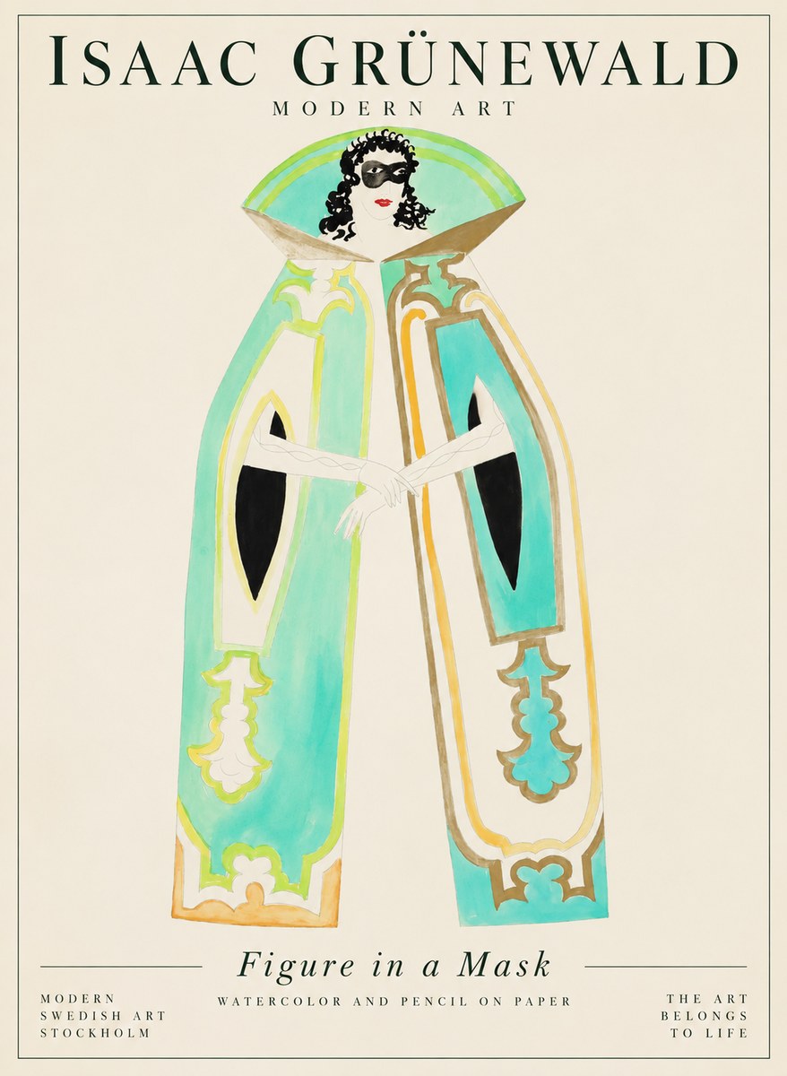 Isaac Grünewald Figure in a Mask No1 - Poszter