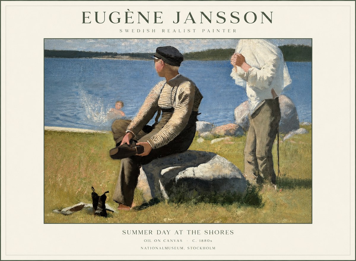 Eugène Jansson Summer Day at the Shores No1 - Poszter