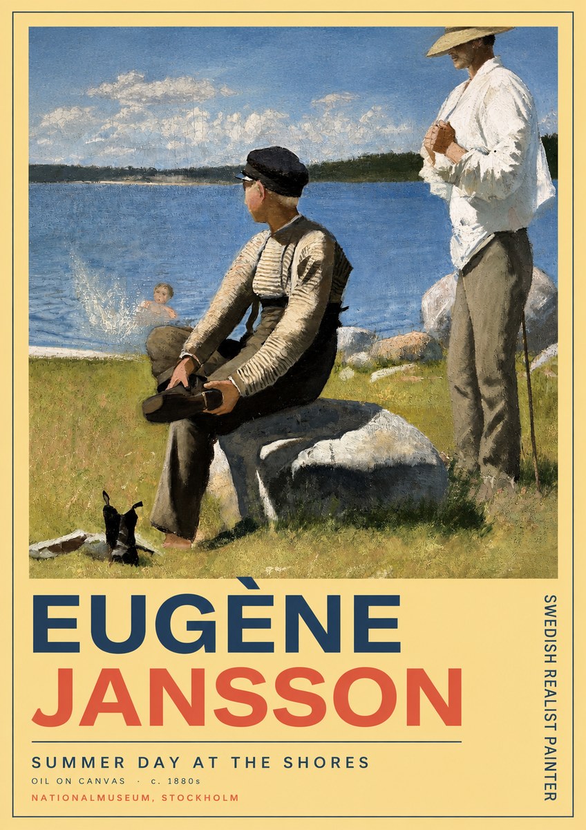 Eugène Jansson Summer Day at the Shores No3 - Poszter