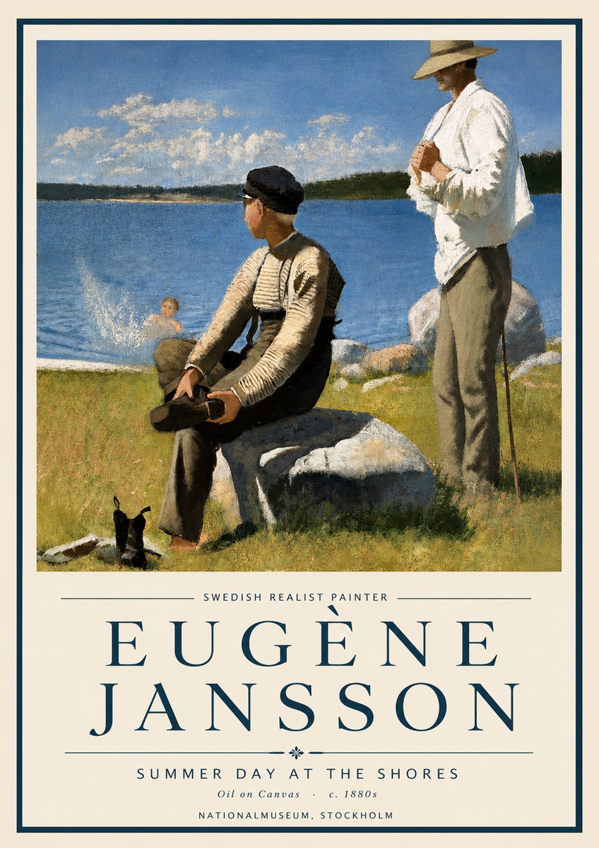 Eugène Jansson Summer Day at the Shores No4 - Poszter