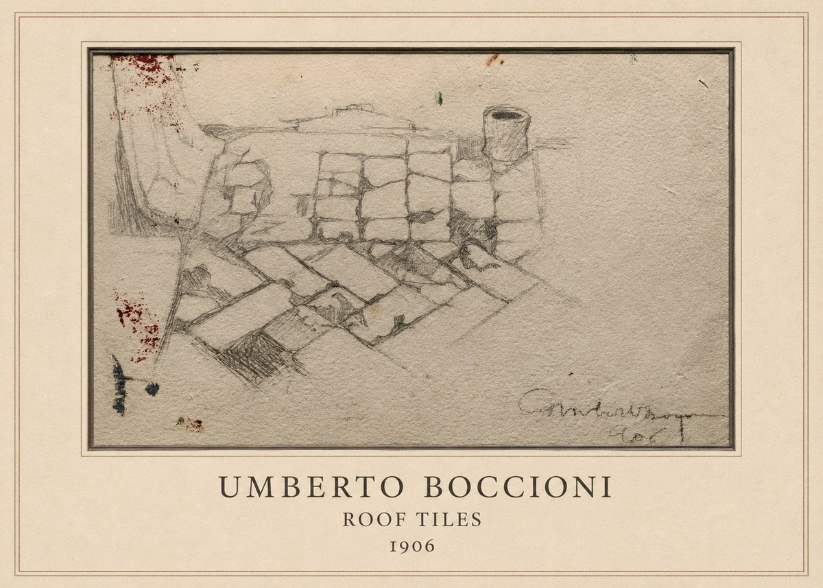 Umberto Boccioni Roof Tiles No4 - Poszter