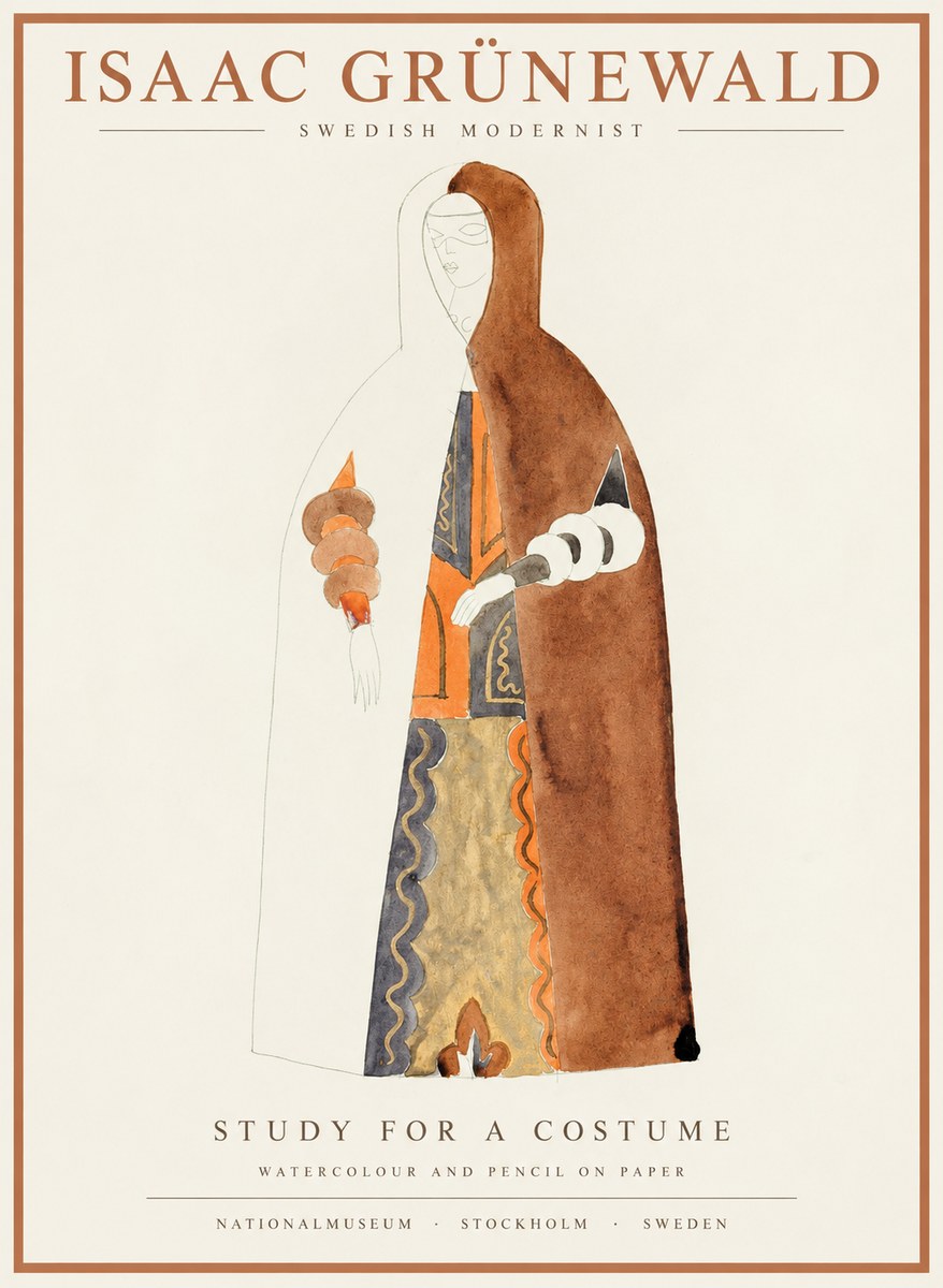 Isaac Grünewald Study for a Costume I No1 - Poszter