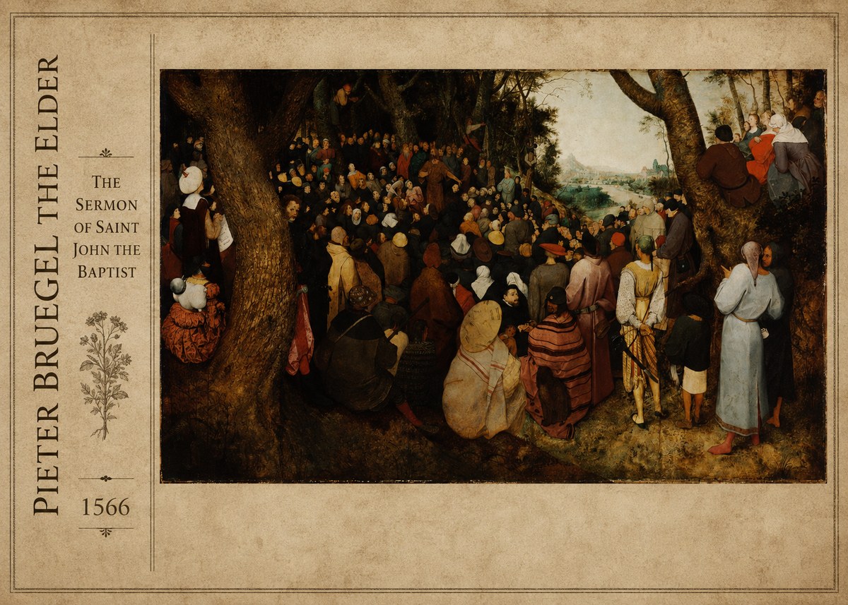 Pieter Bruegel The Sermon of Saint John the Baptist I No2 - Poszter
