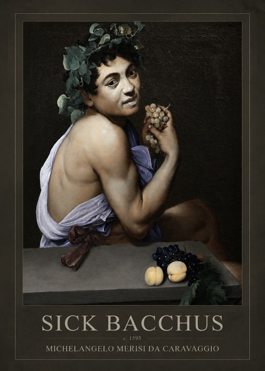Michelangelo Merisi da Caravaggio Sick Bacchus No3 - Poszter