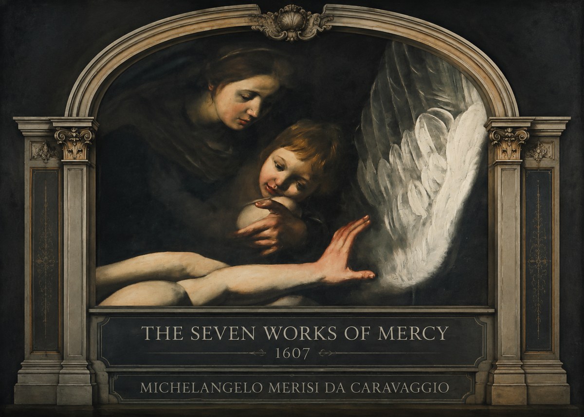 Michelangelo Merisi da Caravaggio The Seven Works of Mercy IV No3 - Poszter