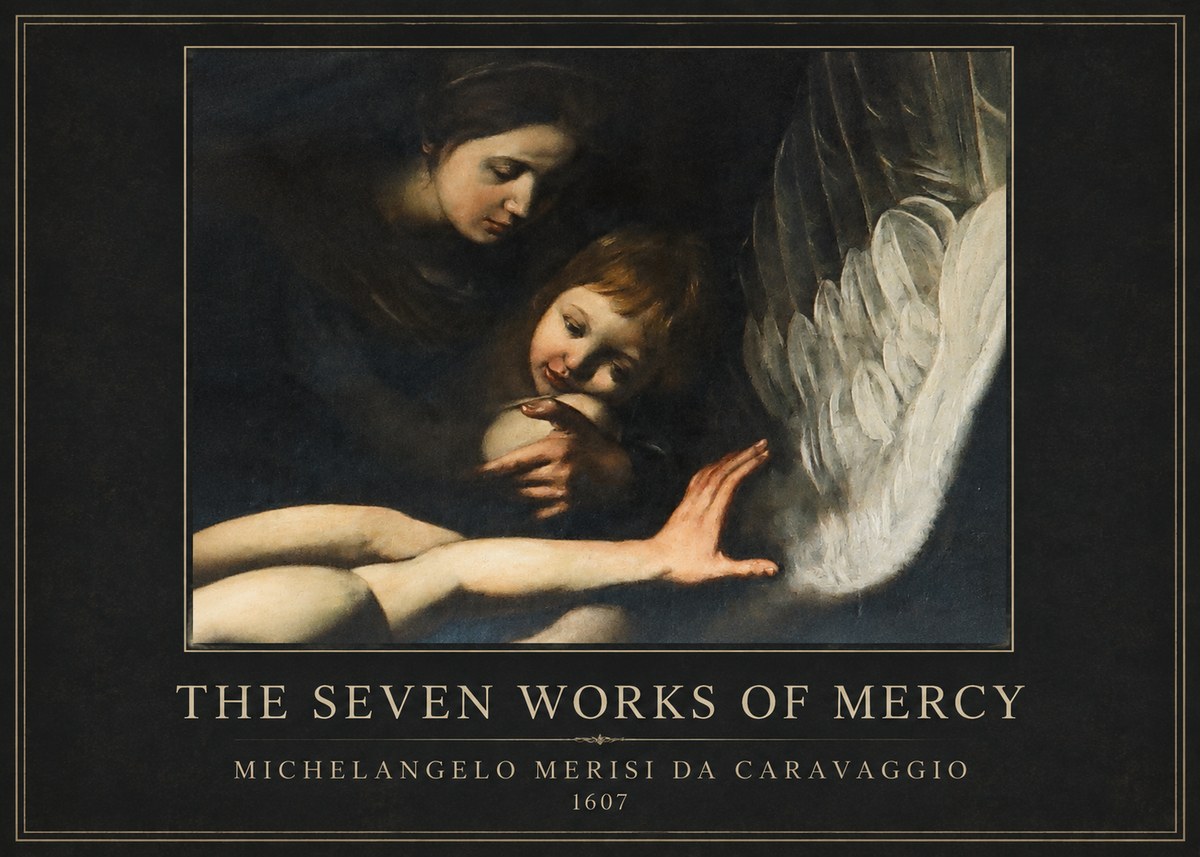 Michelangelo Merisi da Caravaggio The Seven Works of Mercy IV No4 - Poszter