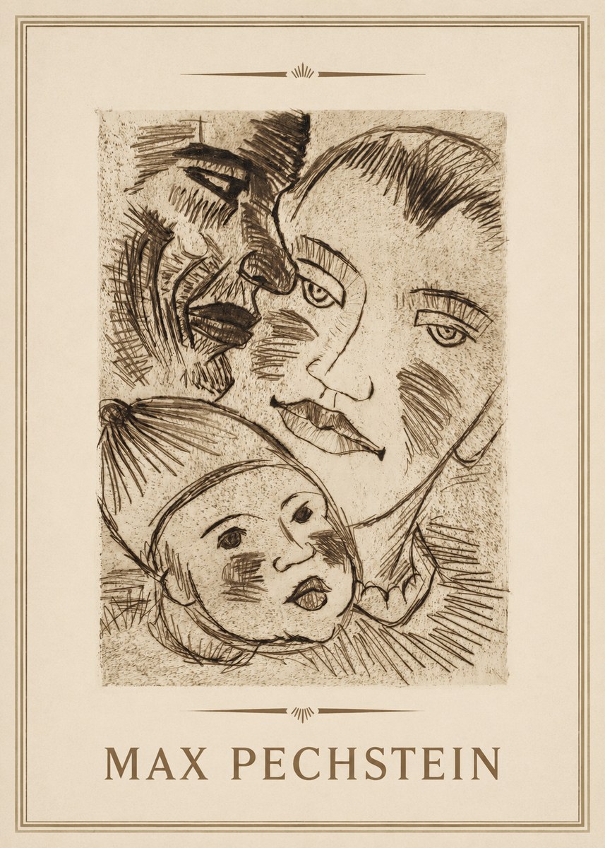 Max Pechstein Fischerfamilie No3 - Poszter