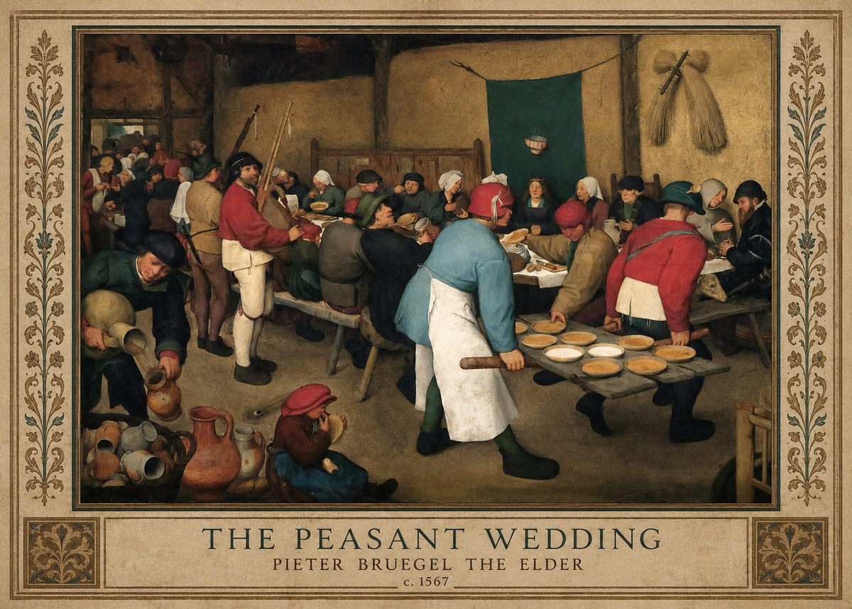 Pieter Bruegel The Peasant Wedding III No1 - Poszter