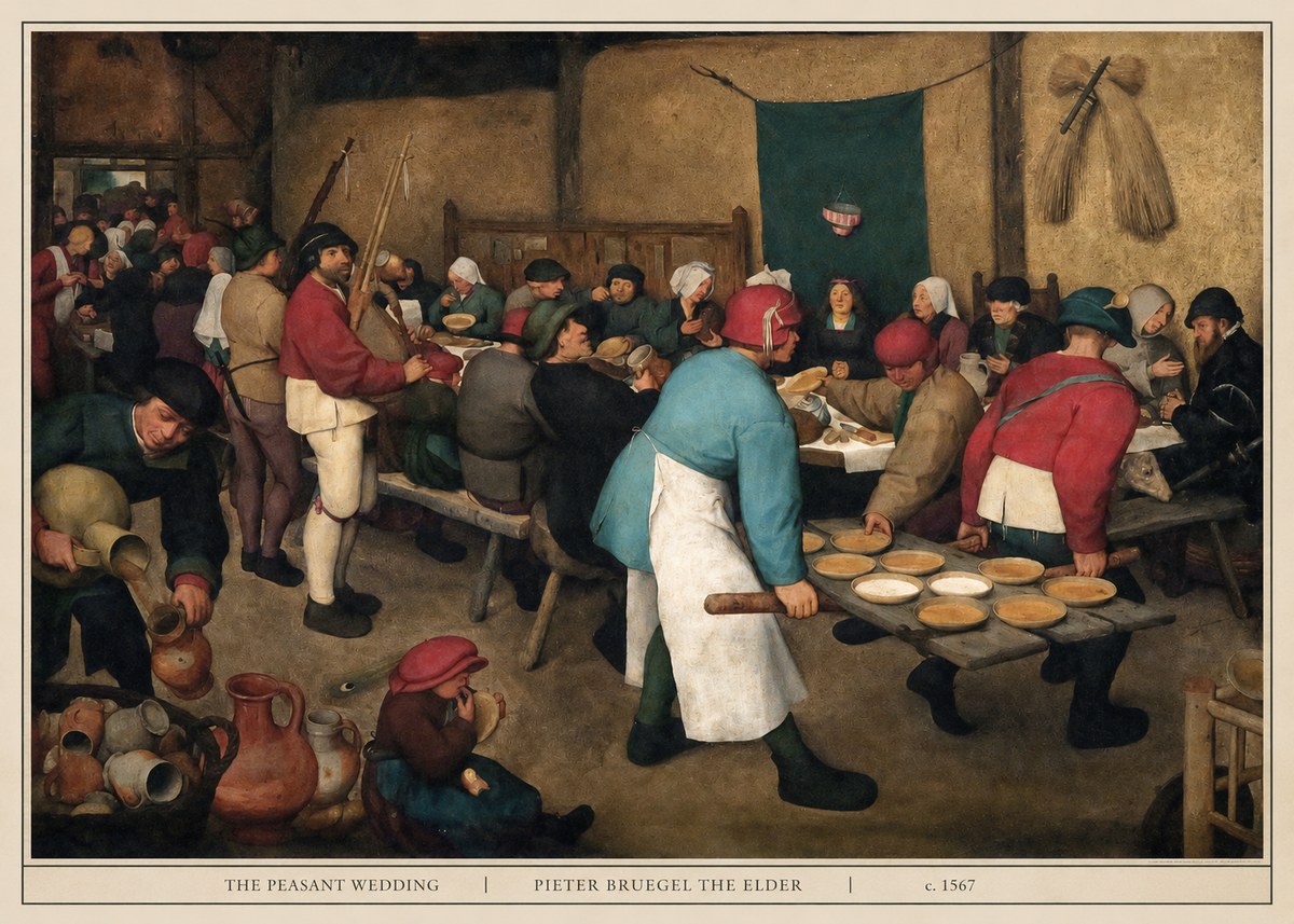 Pieter Bruegel The Peasant Wedding III No5 - Poszter