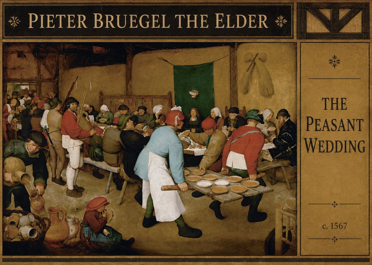 Pieter Bruegel The Peasant Wedding IV No4 - Poszter